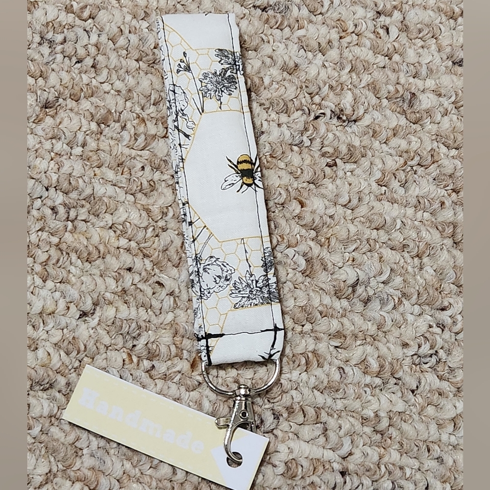 Handmade Bee Honeycomb Key Fob